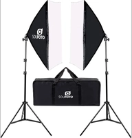 Kit Softbox Duplo para Iluminação Profissional, Luz Suave 50x70cm, Tripé Ajustável até 2m