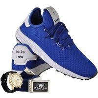 Kit Tênis Masculino Polo Joy Sport + Relógio E Cinto - Azul - R$134