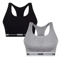 Kit 2 Tops Puma Alta Sustentação Sem Bojo