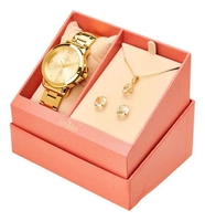 Kit Relógio Feminino Dia A Dia Dourado Condor