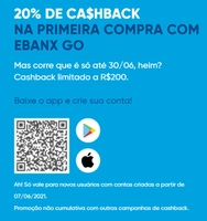 20% DE CA$HBACK NA PRIMEIRA COMPRA COM EBANX GO