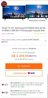 Smart TV 65" Samsung 65TU8000 Ultra HD 4k | R$3.400