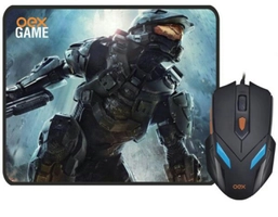 [Cupom usuários selecionados] Mouse Sensor Óptico 2400dpi OEX Combo War - com Mousepad - R$25