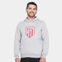 【Tam.: M】Moletom Canguru Balboa Atlético De Madrid Masculino - Cinza