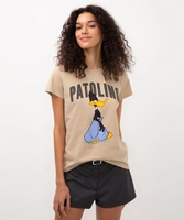 Camiseta de algodão patolino bege