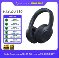 [ APP | Do Brasil | MOEDAS R$ 172 ] Headphone Sem Fio HAYLOU S30 com Bluetooth 5.4, Cancelamento de Ruído Adaptável de 43 dB Driver de 40mm, Até 80 Hr