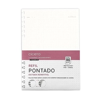 Refil Caderno Organizador 40 Fls Offset 90G Pontado A5, Cicero