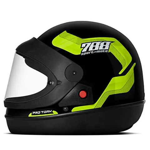 Capacete Fechado Tork Sport Moto 788 Preto-Amarelo