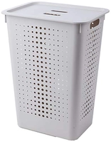 Cesto com Tampa, Bege, OU R$70