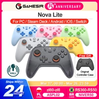 [Taxa inclusa] Gamesir nova lite switch controlador pc gamepad bluetooth efeito hall joysticks marca nova maneiras de cores 6 cores disponíveis