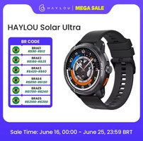[R$256 Moedas/APP] HAYLOU Solar Ultra GPS relógio inteligente, Display  AMOLED, Smartwatch