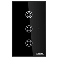 Interruptor KaBuM! Smart, Bivolt, 3 Botões, Preto, 15A, 50/60Hz, Smart Home