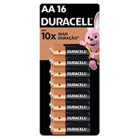 [REC] Duracell Pilha Alcalina Aa Pequena Duracell Com 16 Unidades