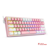 Teclado Mecânico REDRAGON Fizz K617 RGB USB Mini - Rosa