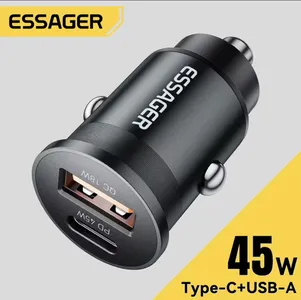 [R$16,86 MOEDAS] Carregador Veicular Essager 45W