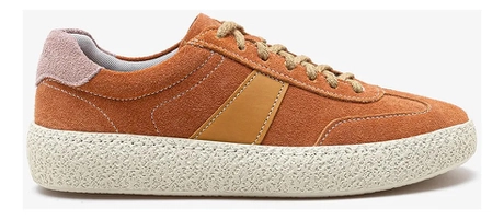 Democrata Tênis Feminino Bora Marrom/amarelo