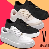 Tênis Vizzano Feminino Casual Plataforma Macia Moda Passeio Leve Ultra Conforto Flatform Pelica Confortável P/ Dia Dia
