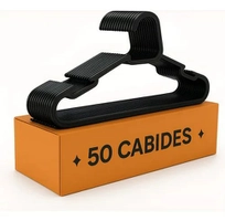 Kit 50 Cabides Reforçados Adulto Preto Combate
