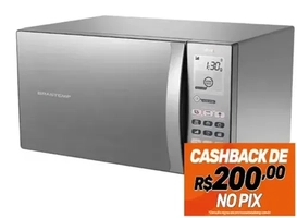 (Com Cashback Brastemp) Micro-ondas Brastemp 38 Litros cor Inox Espelhado com Grill - BMJ38AR