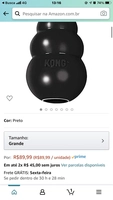Brinquedo Mordedor com Dispenser Para Petisco Preto Kong Extreme Grande Kong para Cães | R$89