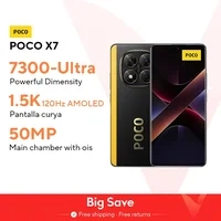 [Do Brasil] Smartphone Poco X7 8GB + 256GB Versão global dimensão 7300-ultra 6.67 "1.5k amoled display Curvo 45W carregamento turbo NFC - PRETO