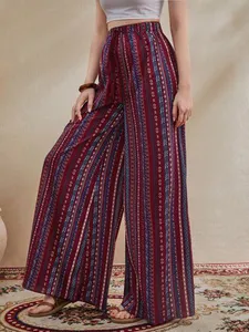 Al Najma Franja Nó Tribal Boho Calça Feminina
