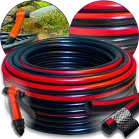 Mangueira De Jardim 30m Preta Reforçada Trançada Não Dobra