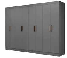 Guarda Roupa Casal 8 Portas 4 Gavetas Paris Espresso Móveis - Cinza