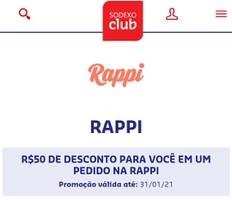 [Sodexo Refeição] R$50,00 OFF para pedidos acima de R$80,00 na Rappi