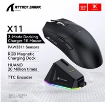 [Moedas R$99]Mouse Wireless Attack Shark X11, Com dock de carregamento