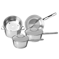 Conjunto de Panelas Tramontina Allegra 65650280 em Aço Inox - 5 Peças