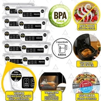 Kit 10 Potes de Vidro 640ml com Tampa Hermética