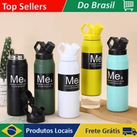 [Do brasil/Moedas R$ 17] Garrafa Térmica Inox 1000ml  com Bico Rosca e Alça de transporte ZXJ 14 