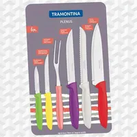 Conjunto de Facas e Garfo Trinchante Tramontina em Inox e Polipropileno Plenus – 6 Peças | R$ 28