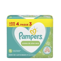 Lenço Umedecido Pampers Aroma De Aloe Vera 192 Unidades
