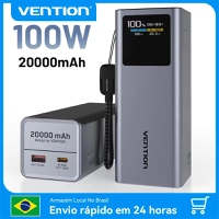 [Moedas R$ 173] Power Bank 20000mAh 100W com Cabo Tipo C PD