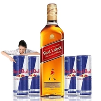 Whisky Red Label 1 Litro com 4 Red Bull Original JohnnieWalk