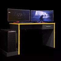 Mesa Gamer Escrivaninha 1 Gaveta DRX 9000 Espresso Móveis Preto/Amarelo