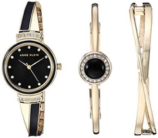 Kit feminino com relógio e pulseiras elegantes - Anne Klein