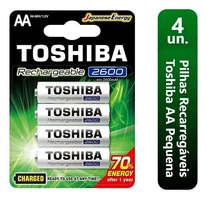 Pilha AA Recarregável 2600mAh 1,2V C/4 Unidades