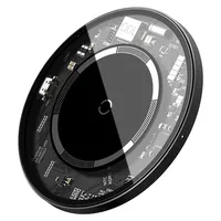 Carregador Wireless Qi Baseus Fast Charge 15W com Vidro Temperado + Aluminio | R$112