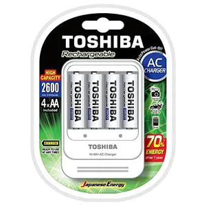 TOSHIBA Carregador para AA/AAA TNHC-6GAE4 CB + 4 baterias AA