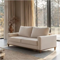 Sofá 3 Lugares em Linho com Molas Sala de Estar 180cm Vênus - Bronze