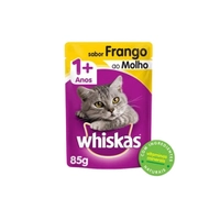 [4 por 10] Ração úmida whiskas sachê frango ao molho gatos adultos 85G