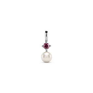 Pingente Prata 925 Pérola Topázio Rosa
