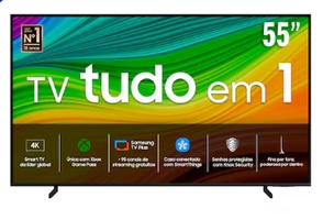 Smart TV 55" QLED 4K Samsung 55Q60D, Tecnologia de Pontos Quânticos, Design AirSlim, Gaming Hub, AI Energy Mode, Som em Movimento Virtual, Alexa