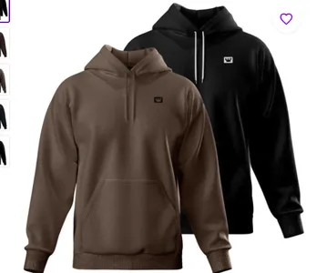 Kit 2 Blusa De Moletom Canguru Com Capuz Confortavel Estilo Casual Siri Preto Marrom