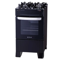 Fogão Atlas 4 Bocas Preto Atenas Glass com Acendimento Automático - Bivolt