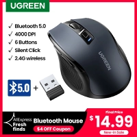 Mouse Ugreen Wireless Bluetooth 5.0 Ergonômico 4000 Dpi