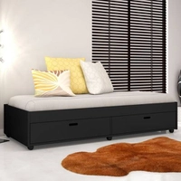 Sofá Cama Puff Preto - Conquista - R$284